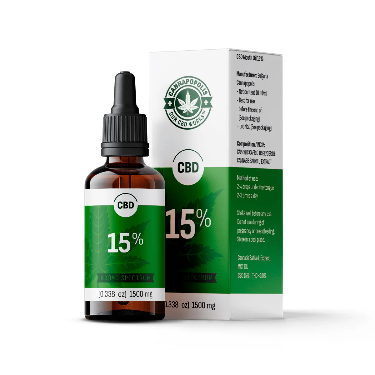 CBD масло 15% full spectrum, CANNAPOPLIS