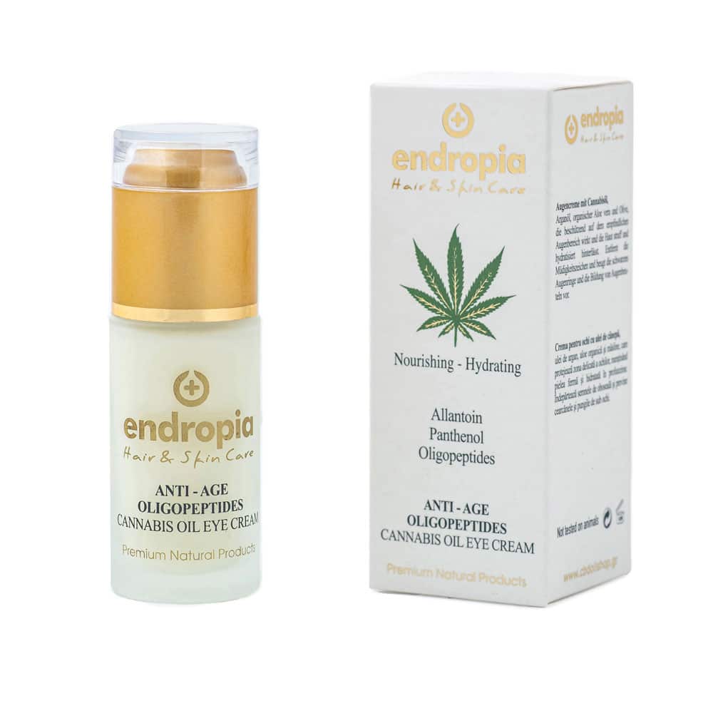 Anti-age крем за околоочен контур Endropia с конопено масло и олигопептиди, 40 мл