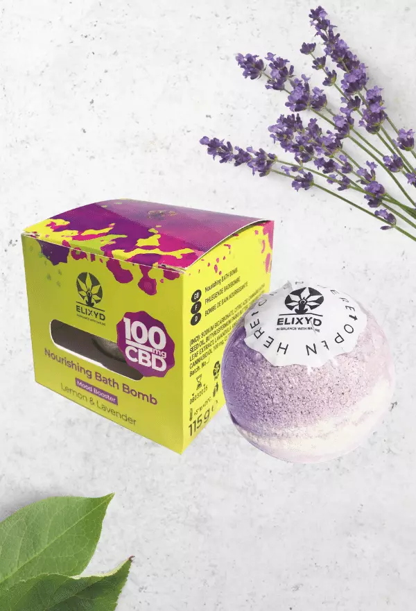 CBD бомбичка за вана Лимон & Лавандула (Тонус и Настроение)