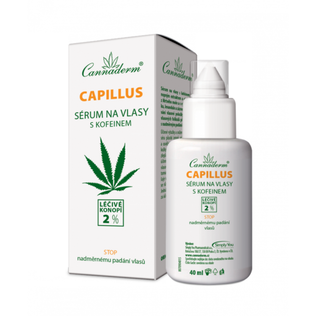 Cannaderm КАПИЛУС СЕРУМ ЗА КОСА С КОФЕИН, 40 мл