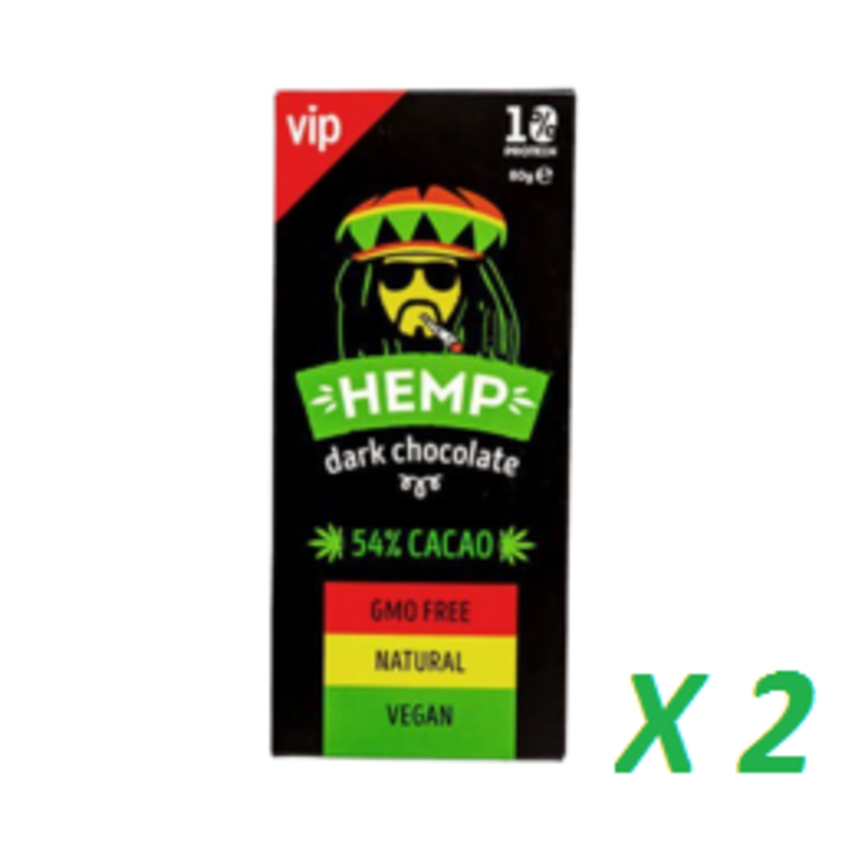 2 БРОЯ HEMP ЧЕРЕН ШОКОЛАД 54% КАКАО, 10% КОНОПЕН ПРОТЕИН