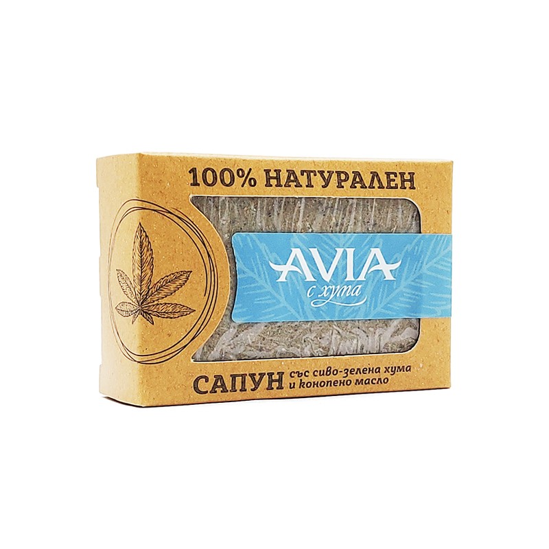 Натурален сапун със сиво-зелена хума и конопено масло, Avia, 110 гр