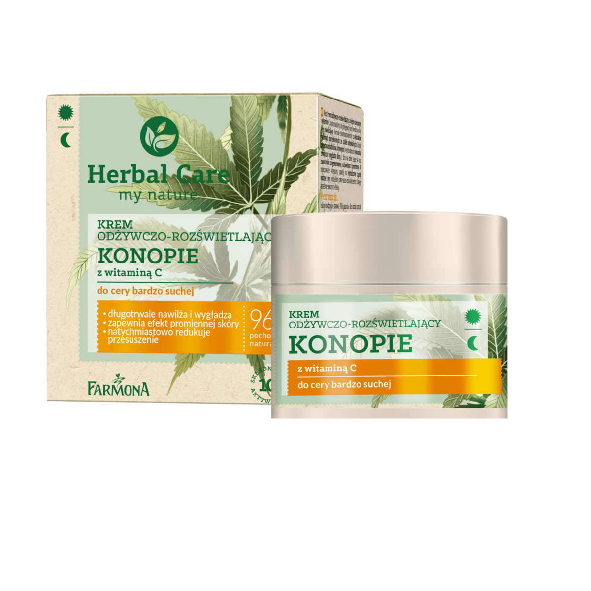 FARMONA HERBAL CARE HEMP ПОДХРАНВАЩ И ОЗАРЯВАЩ КРЕМ КОНОП С ВИТАМИН С ЗА МНОГО СУХА КОЖА