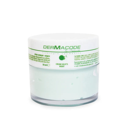 Dermacode by I.Pandourska 20+ нощем крем за лице със салицилова киселина, 50 мл + Подарък Ампула Хиалуронова Киселина 10 мл