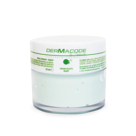 Dermacode by I.Pandourska 20+ нощем крем за лице със салицилова киселина, 50 мл + Подарък Ампула Хиалуронова Киселина 10 мл