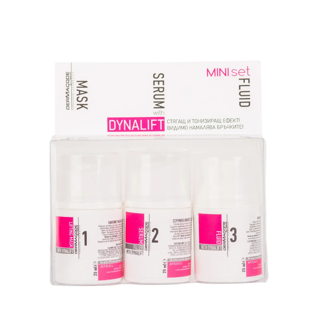 Dermacode by I.Pandourska 45+ Диналифт мини сет от 3 части + Подарък Ампула Хиалуронова Киселина 10 мл