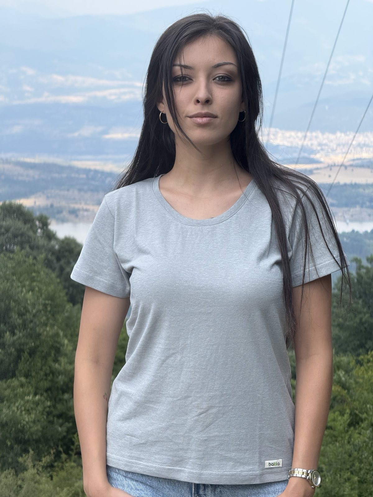 Дамска Конопена тениска, Сива